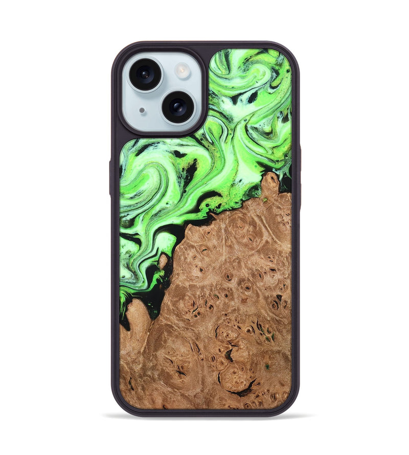 iPhone 15 Wood Phone Case - Felton (Green, 820141)