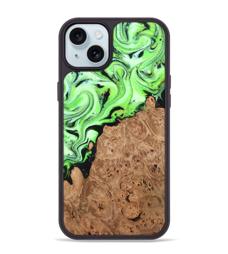 iPhone 15 Plus Wood Phone Case - Felton (Green, 820141)