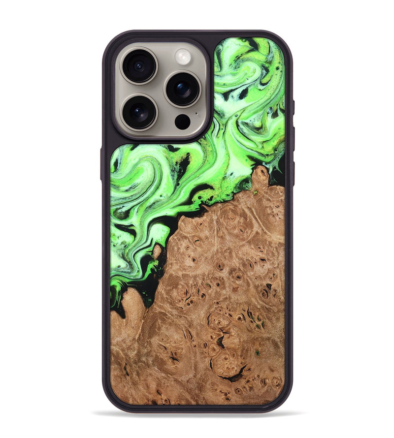 iPhone 15 Pro Max Wood Phone Case - Felton (Green, 820141)