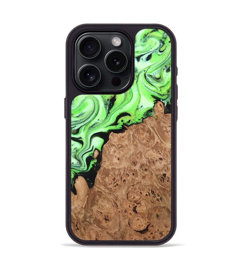 iPhone 15 Pro Wood Phone Case - Felton (Green, 820141)