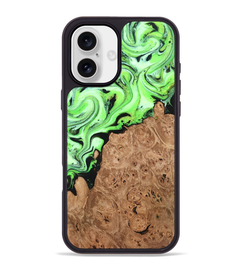 iPhone 16 Plus Wood Phone Case - Felton (Green, 820141)