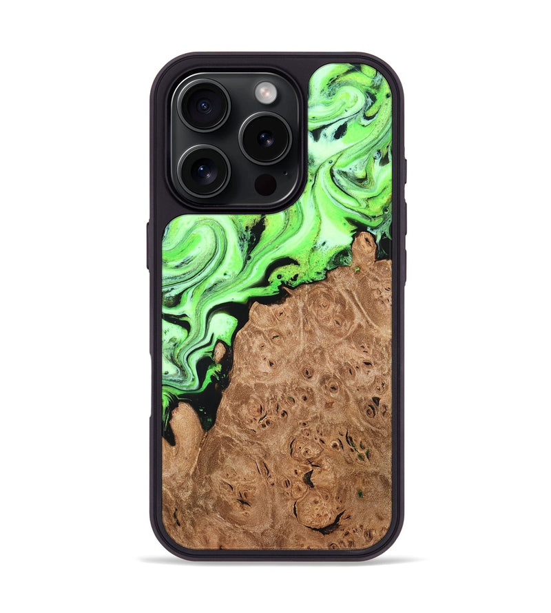 iPhone 16 Pro Wood Phone Case - Felton (Green, 820141)