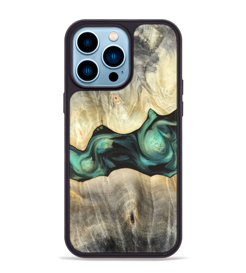 iPhone 14 Pro Max Wood Phone Case - Vanessa (Green, 820142)