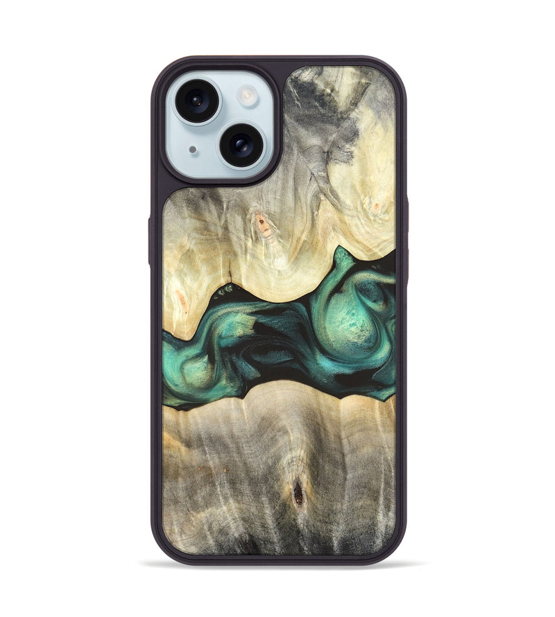 iPhone 15 Wood Phone Case - Vanessa (Green, 820142)