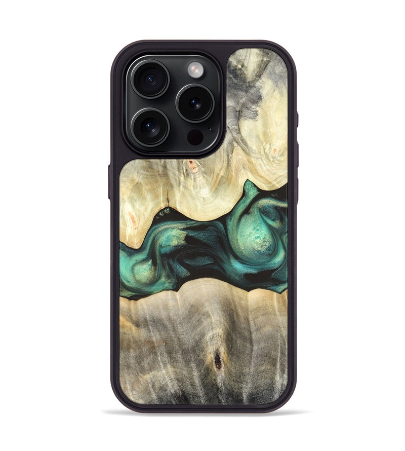 iPhone 15 Pro Wood Phone Case - Vanessa (Green, 820142)
