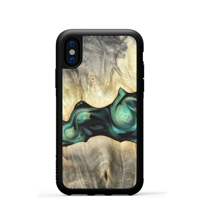 iPhone Xs Wood Phone Case - Vanessa (Green, 820142)