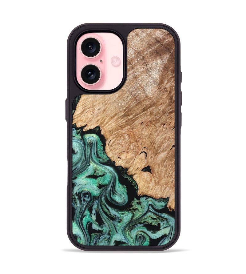 iPhone 16 Wood Phone Case - Idell (Green, 820143)