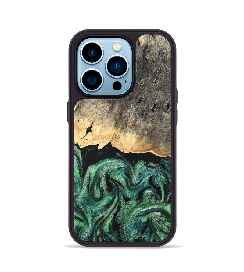 iPhone 14 Pro Wood Phone Case - Betsy (Green, 820144)