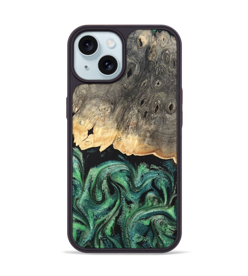 iPhone 15 Wood Phone Case - Betsy (Green, 820144)