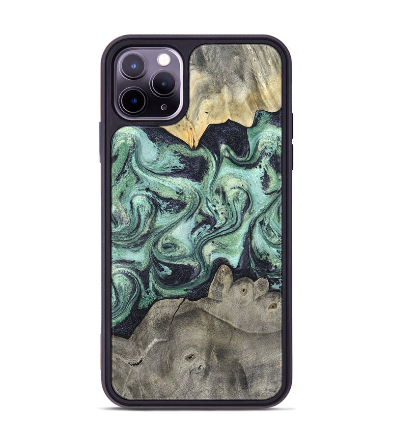 iPhone 11 Pro Max Wood Phone Case - Artie (Green, 820145)