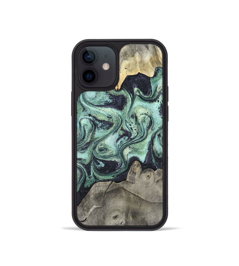 iPhone 12 mini Wood Phone Case - Artie (Green, 820145)