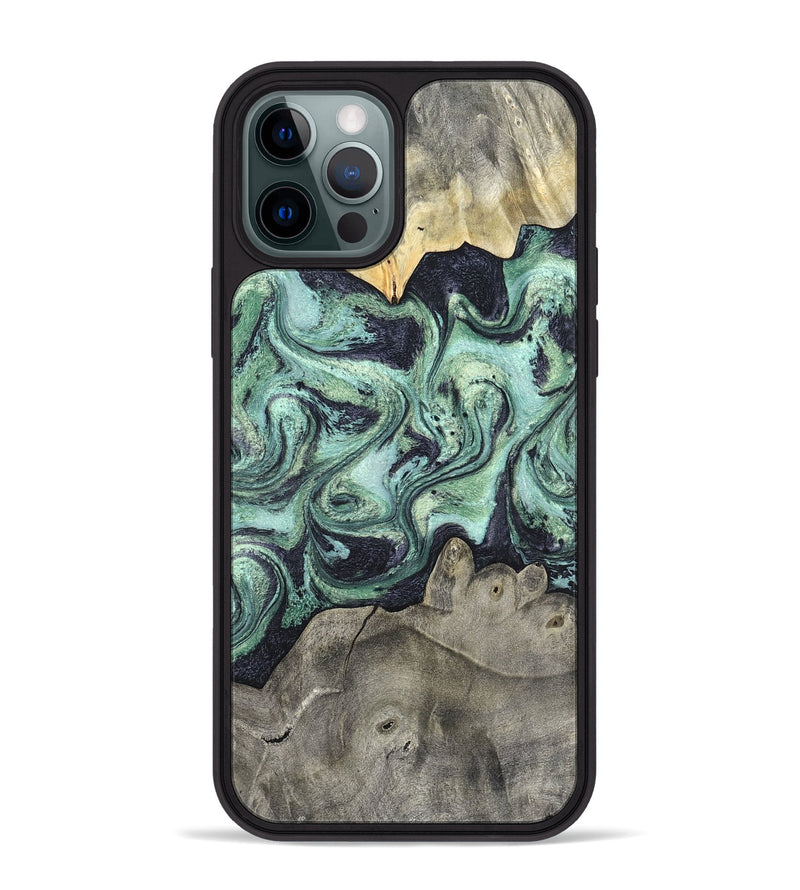 iPhone 12 Pro Max Wood Phone Case - Artie (Green, 820145)