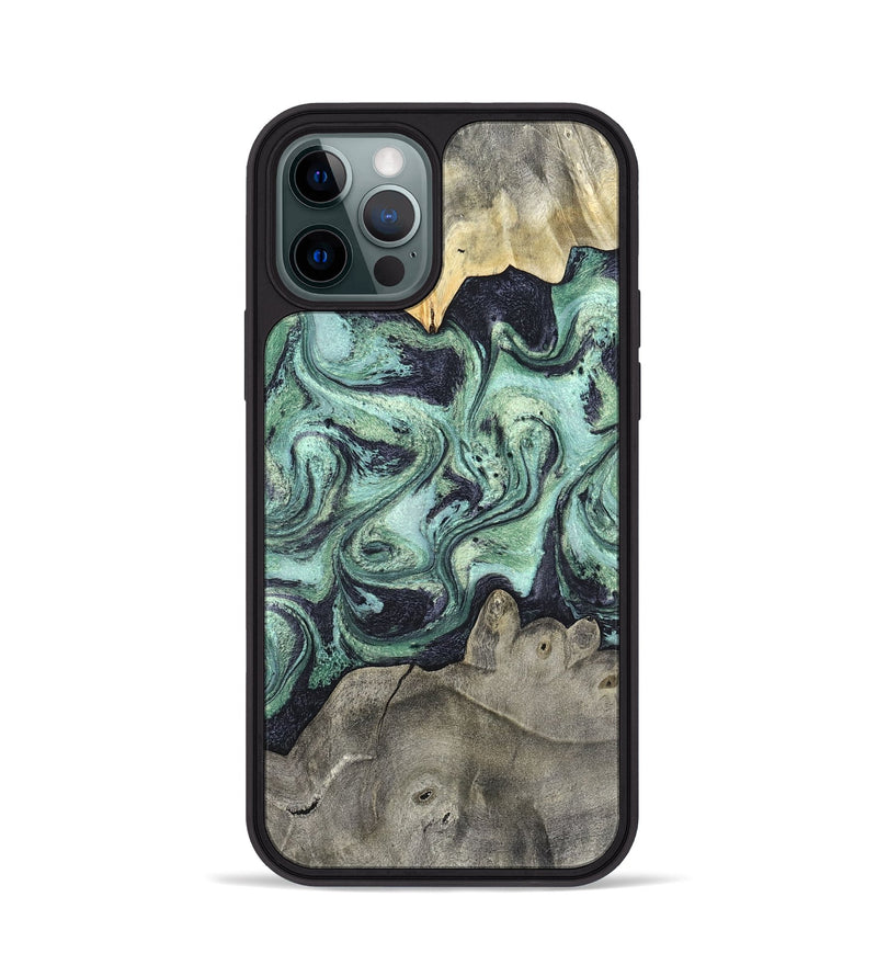 iPhone 12 Pro Wood Phone Case - Artie (Green, 820145)