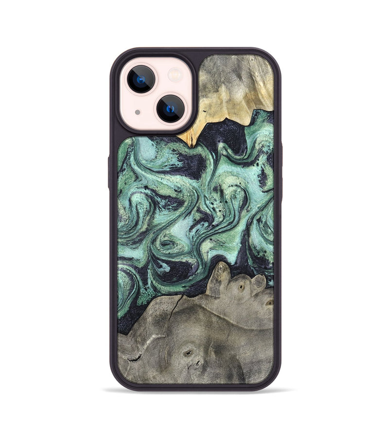 iPhone 14 Wood Phone Case - Artie (Green, 820145)
