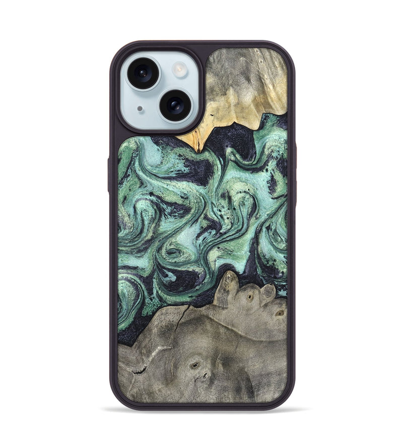 iPhone 15 Wood Phone Case - Artie (Green, 820145)