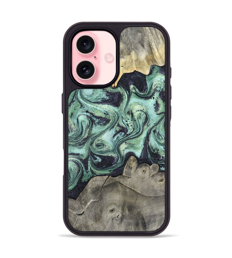 iPhone 16 Wood Phone Case - Artie (Green, 820145)