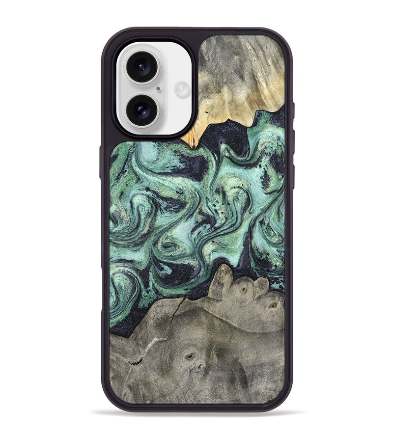 iPhone 16 Plus Wood Phone Case - Artie (Green, 820145)