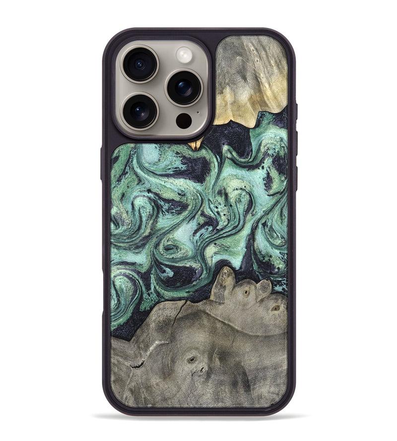 iPhone 16 Pro Max Wood Phone Case - Artie (Green, 820145)