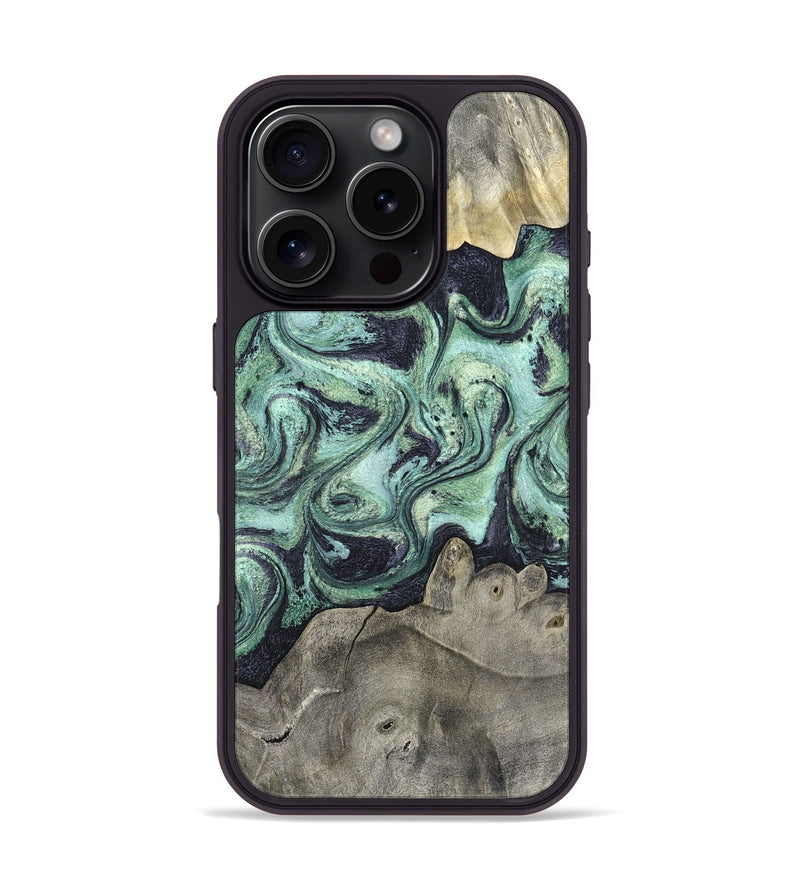 iPhone 16 Pro Wood Phone Case - Artie (Green, 820145)