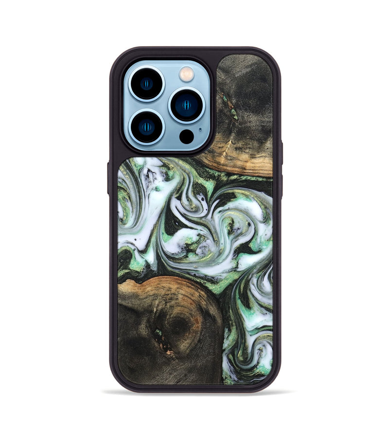 iPhone 14 Pro Wood Phone Case - Lyra (Green, 820147)