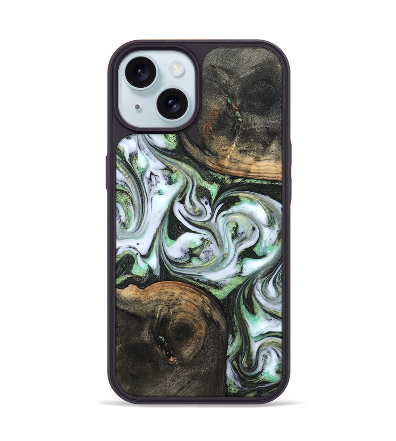iPhone 15 Wood Phone Case - Lyra (Green, 820147)