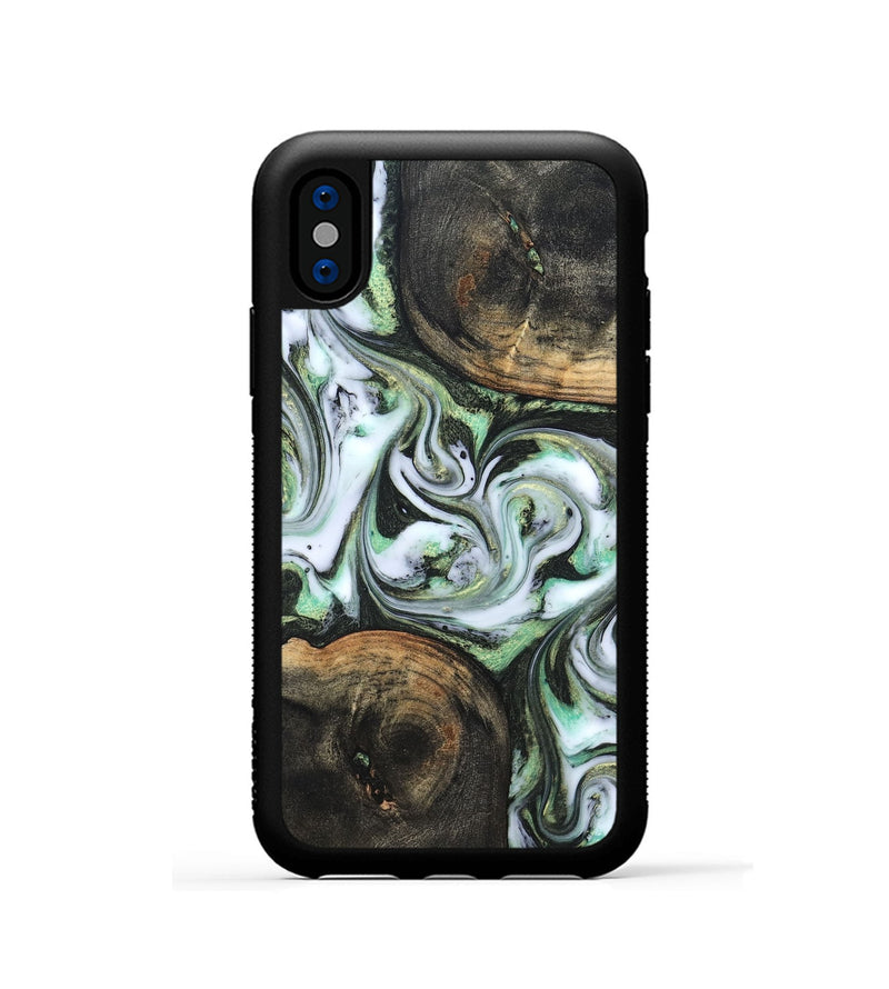 iPhone Xs Wood Phone Case - Lyra (Green, 820147)