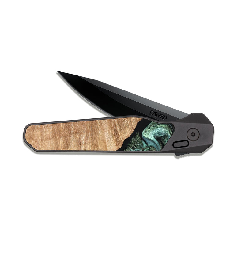 EDC Dark Slate Wood Pocket Knife - Dixie (Green, 820148)