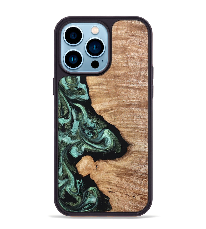 iPhone 14 Pro Max Wood Phone Case - Dixie (Green, 820148)