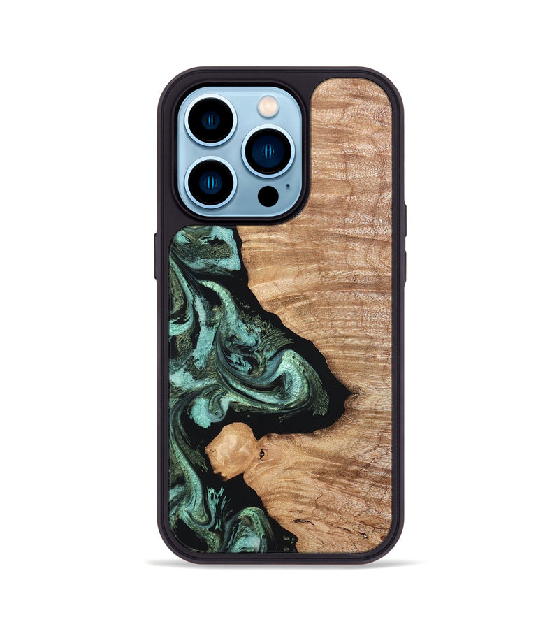 iPhone 14 Pro Wood Phone Case - Dixie (Green, 820148)