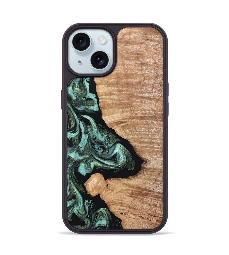 iPhone 15 Wood Phone Case - Dixie (Green, 820148)