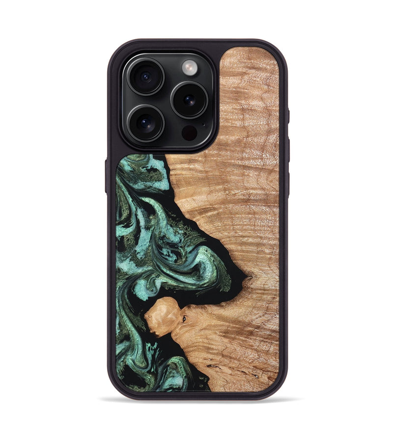 iPhone 15 Pro Wood Phone Case - Dixie (Green, 820148)