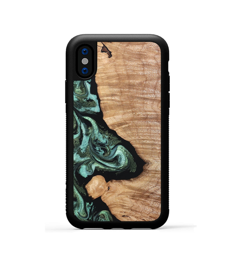 iPhone Xs Wood Phone Case - Dixie (Green, 820148)