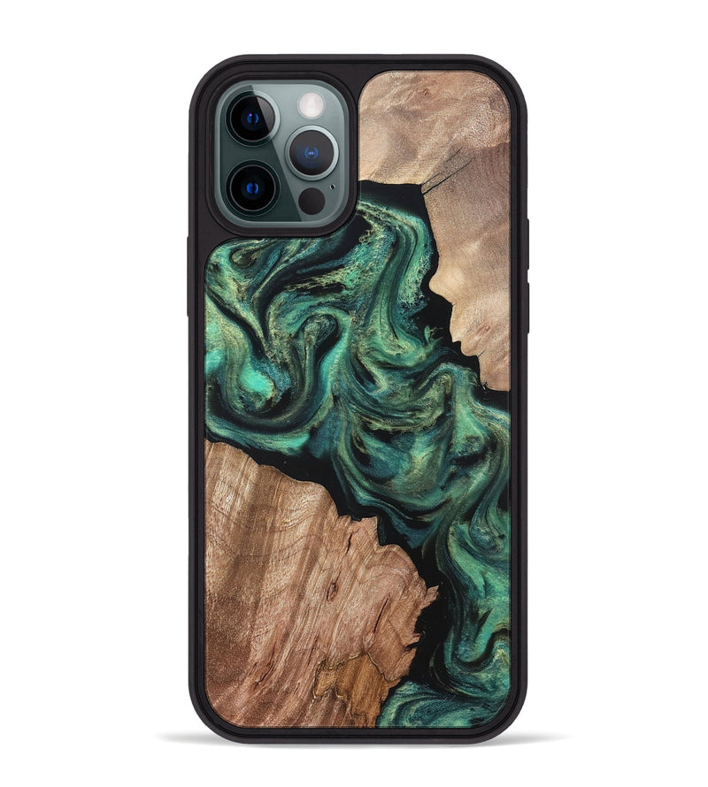 iPhone 12 Pro Max Wood Phone Case - Bryant (Green, 820149)