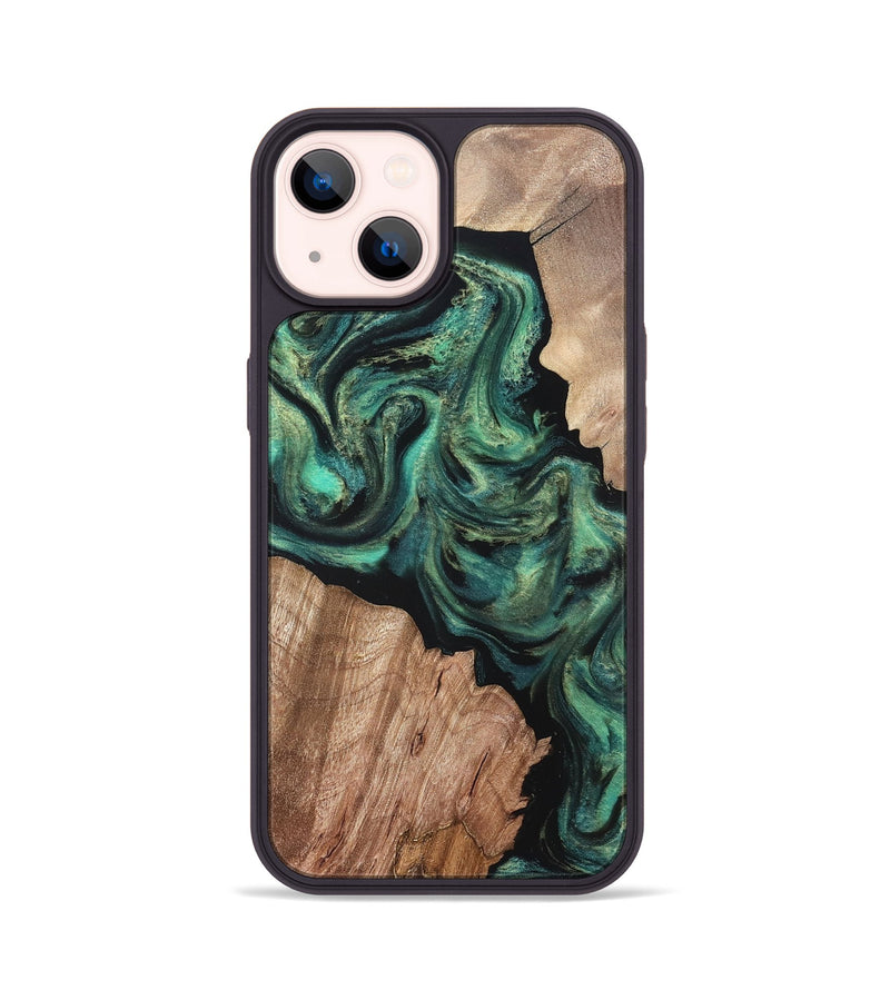 iPhone 14 Wood Phone Case - Bryant (Green, 820149)