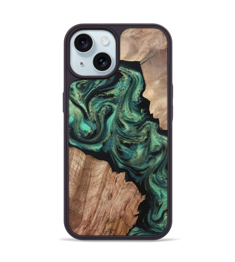 iPhone 15 Wood Phone Case - Bryant (Green, 820149)