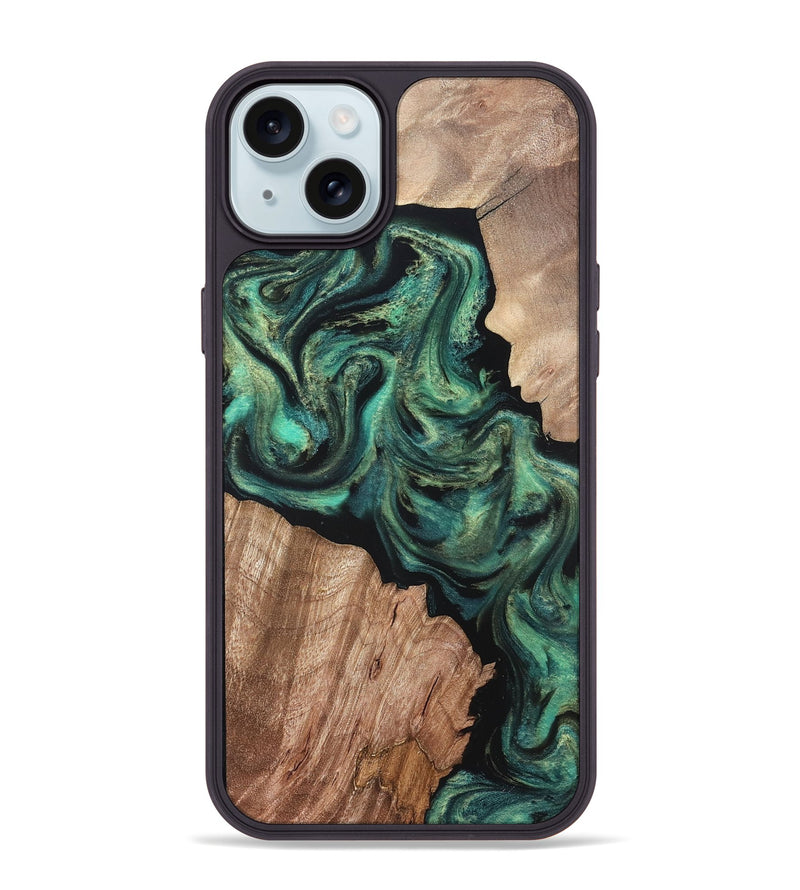 iPhone 15 Plus Wood Phone Case - Bryant (Green, 820149)