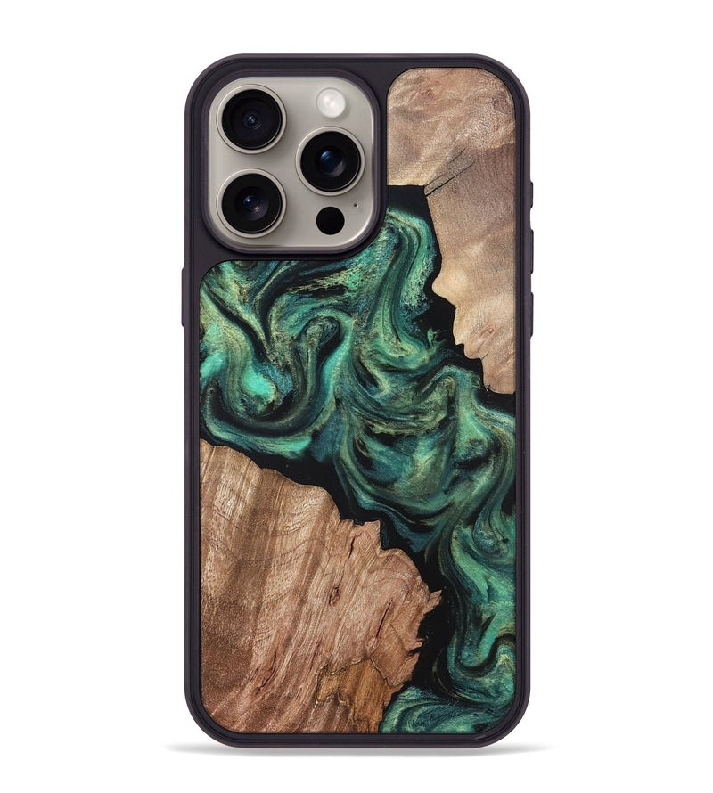 iPhone 15 Pro Max Wood Phone Case - Bryant (Green, 820149)