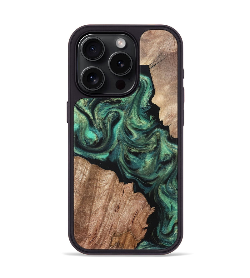 iPhone 15 Pro Wood Phone Case - Bryant (Green, 820149)