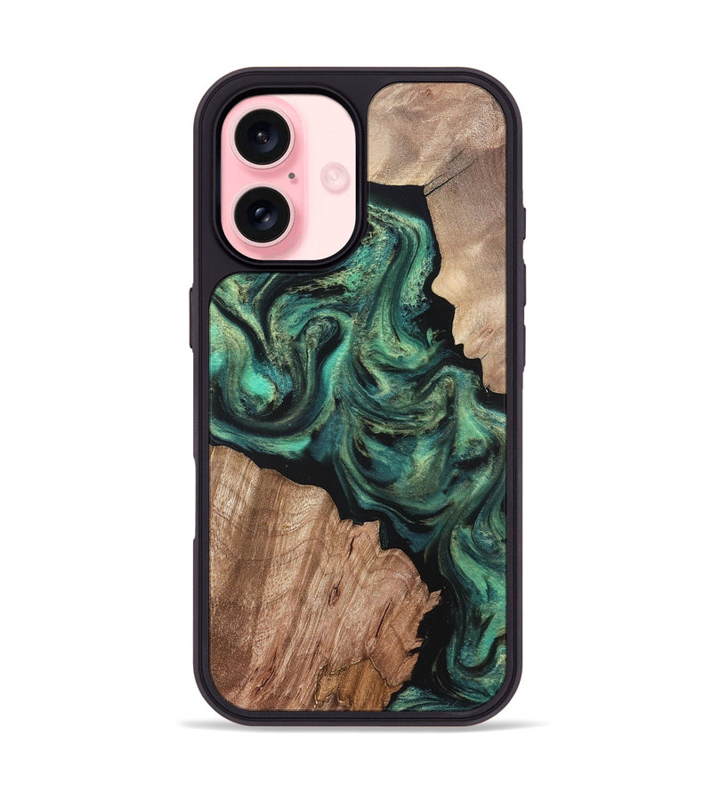 iPhone 16 Wood Phone Case - Bryant (Green, 820149)