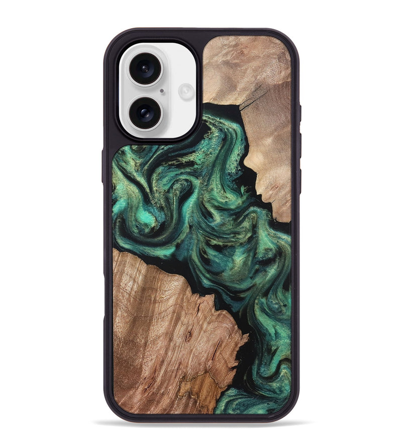 iPhone 16 Plus Wood Phone Case - Bryant (Green, 820149)
