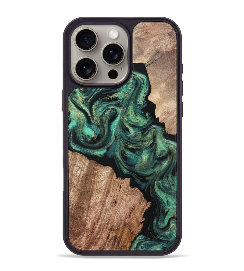 iPhone 16 Pro Max Wood Phone Case - Bryant (Green, 820149)