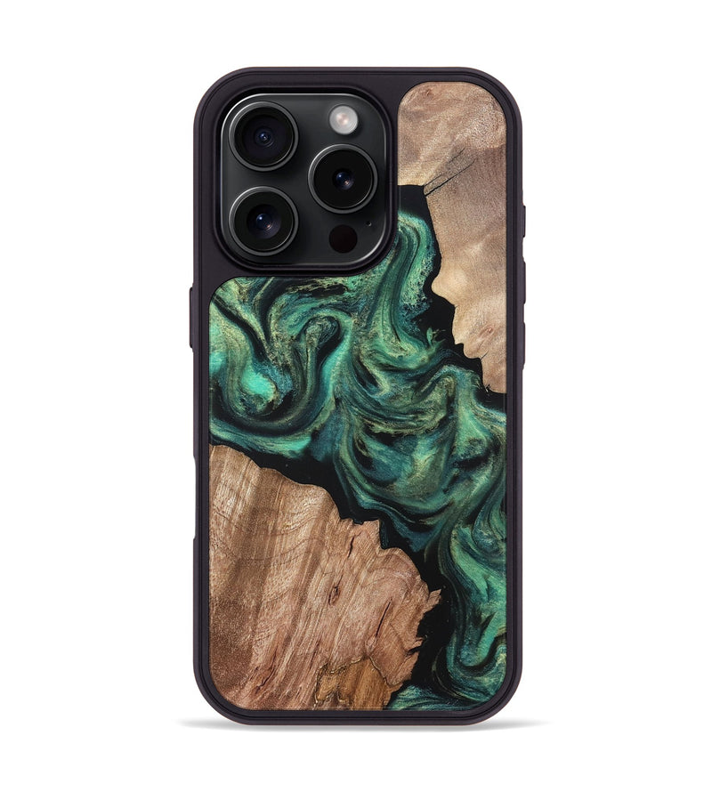 iPhone 16 Pro Wood Phone Case - Bryant (Green, 820149)