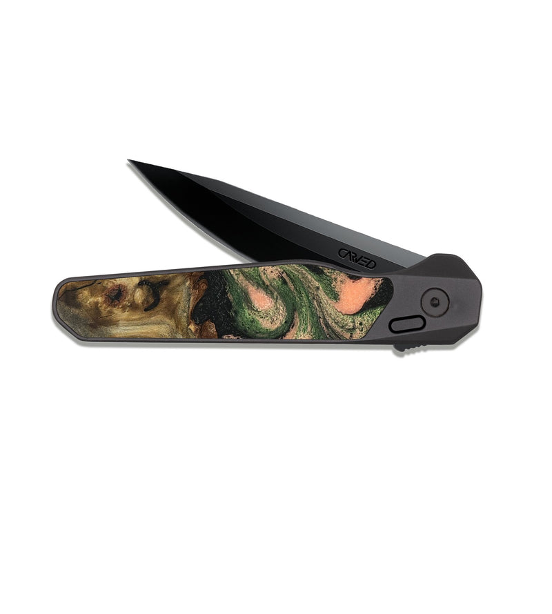 EDC Dark Slate Wood Pocket Knife - Tyree (Green, 820151)