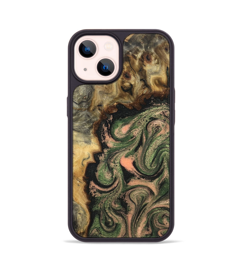 iPhone 14 Wood Phone Case - Tyree (Green, 820151)