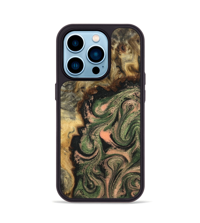 iPhone 14 Pro Wood Phone Case - Tyree (Green, 820151)