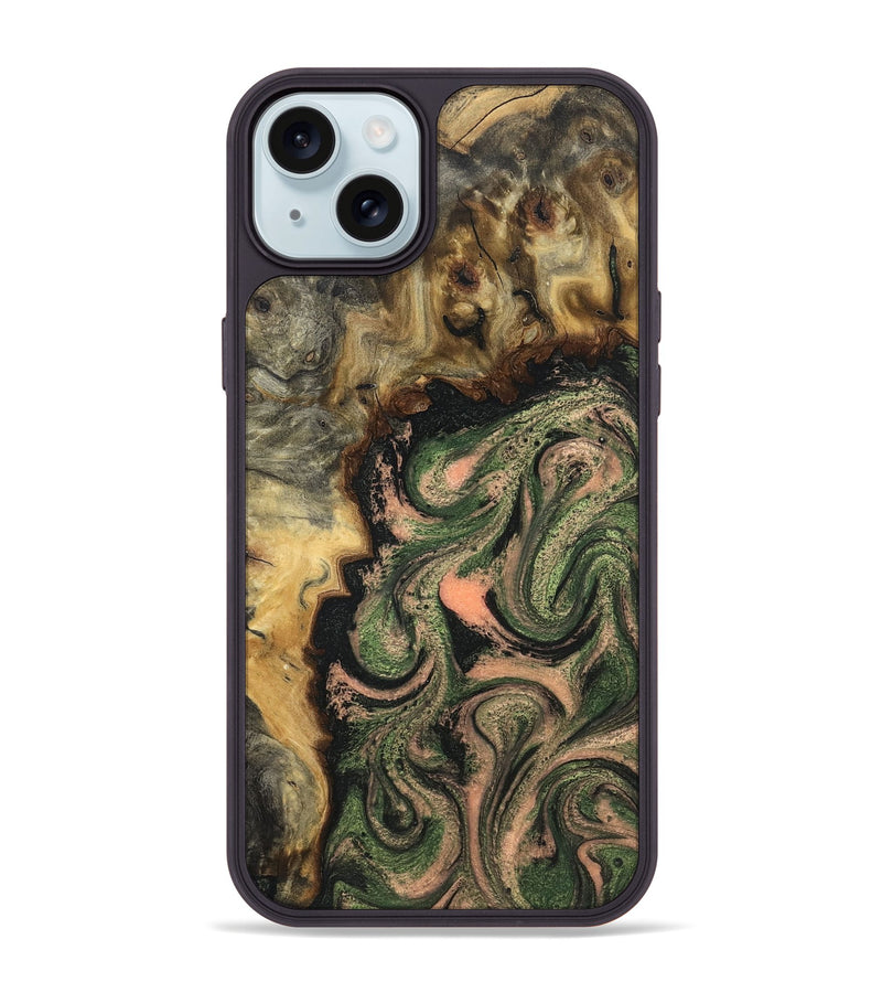 iPhone 15 Plus Wood Phone Case - Tyree (Green, 820151)