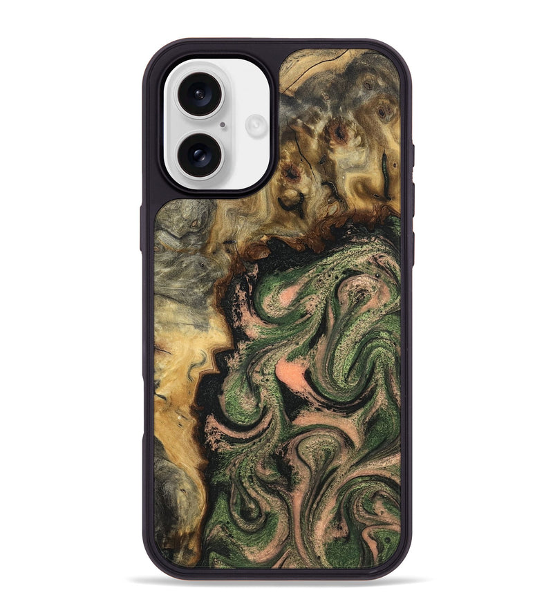 iPhone 16 Plus Wood Phone Case - Tyree (Green, 820151)