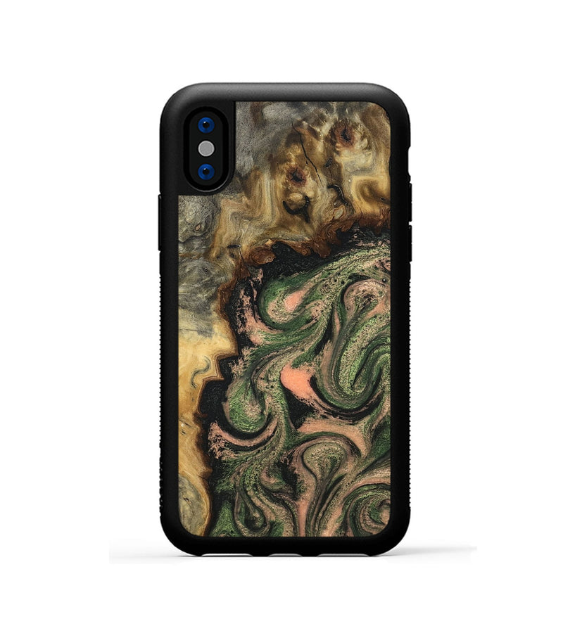 iPhone Xs Wood Phone Case - Tyree (Green, 820151)