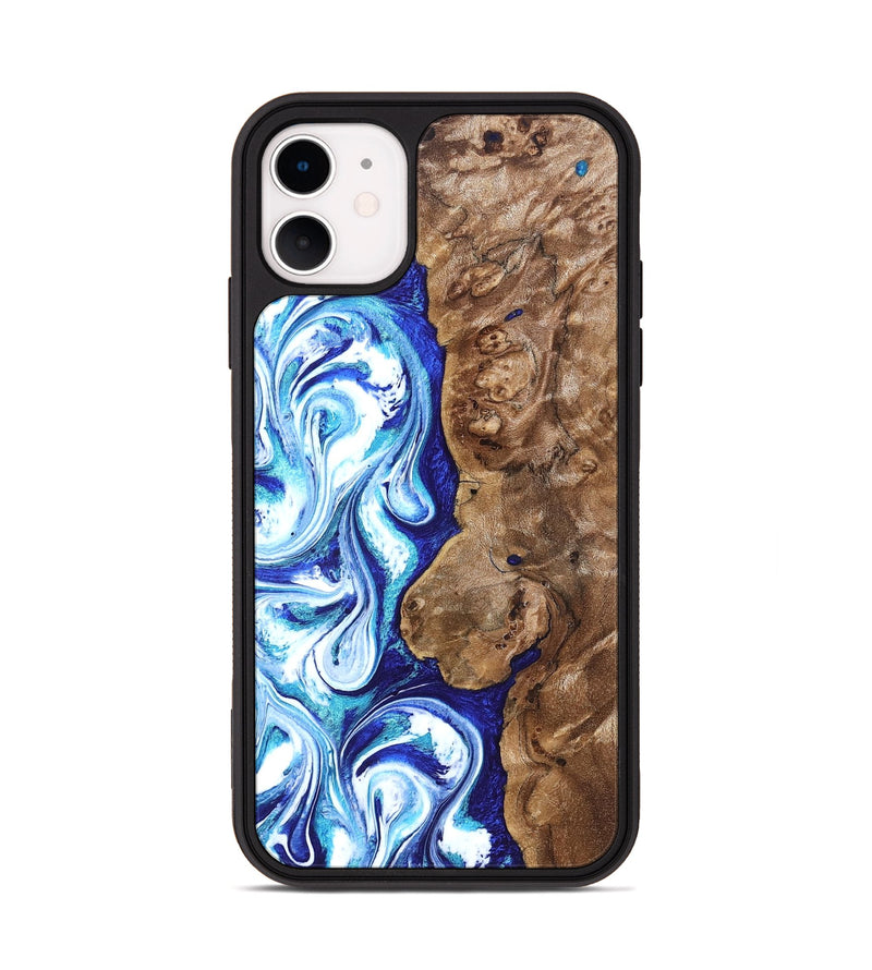 iPhone 11 Wood Phone Case - Janna (Blue, 820154)