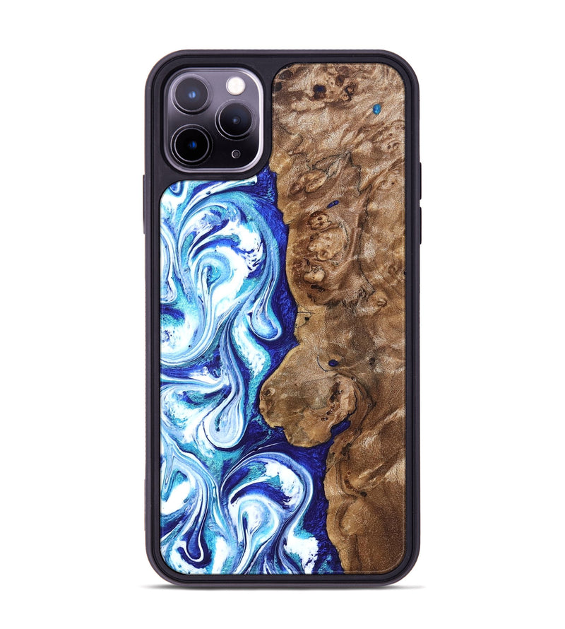 iPhone 11 Pro Max Wood Phone Case - Janna (Blue, 820154)